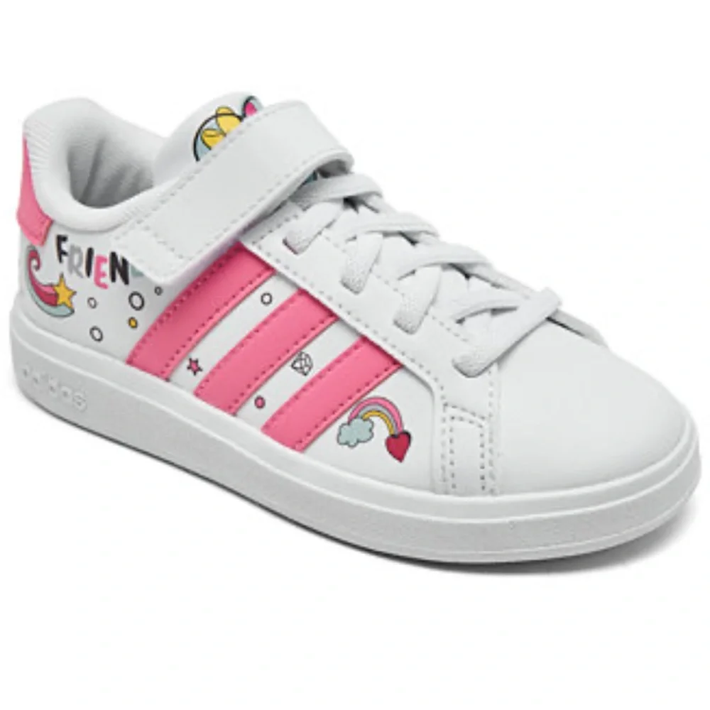 Adidas x Disney white pink Minnie Mouse friends lace up sneakers size 2